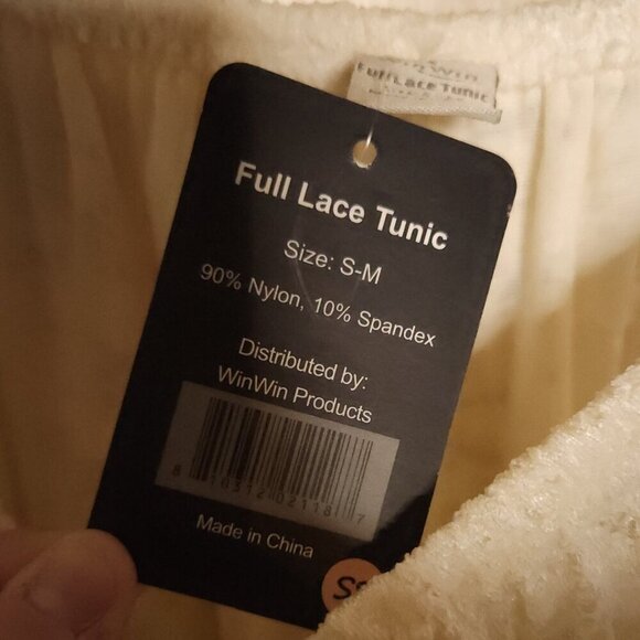 Win Win Womens New Cream Lace Bell Sleeve Tunic Small - Picture 5 of 6